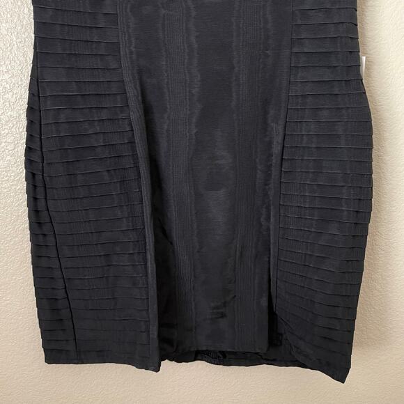 For Love & Lemons Dress Womens Large Black Celeste Moire Rhinestone Pleated Mini - Picture 5 of 14